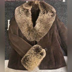 Daniel real fur jacket in brown
